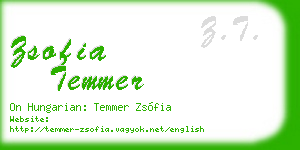 zsofia temmer business card