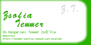 zsofia temmer business card